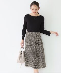 COUP DE CHANCE / クードシャンス ロング・マキシ丈ワンピース | 【手洗い可/一枚で決まる】ニット+柄スカートのワンピース