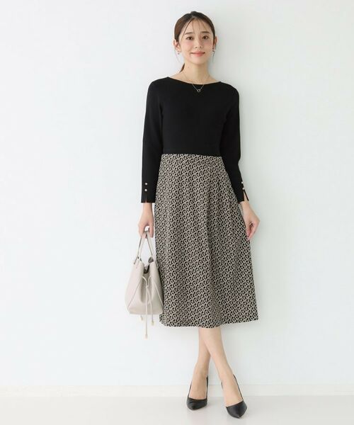 COUP DE CHANCE / クードシャンス ロング・マキシ丈ワンピース | 【手洗い可/一枚で決まる】ニット+柄スカートのワンピース | 詳細2