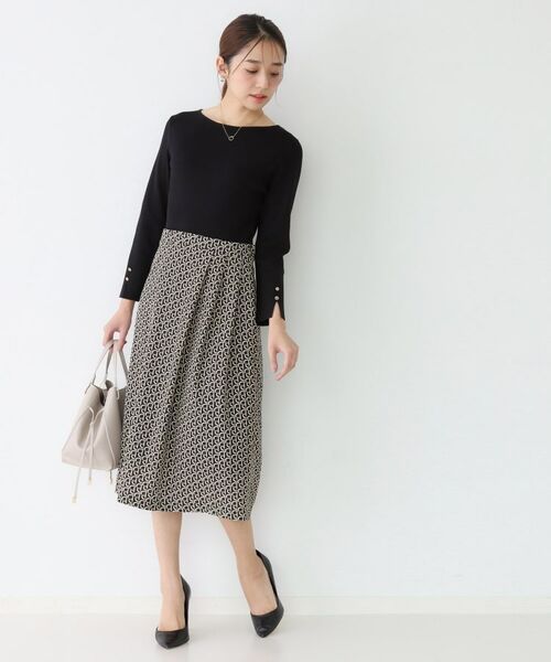 COUP DE CHANCE / クードシャンス ロング・マキシ丈ワンピース | 【手洗い可/一枚で決まる】ニット+柄スカートのワンピース | 詳細3