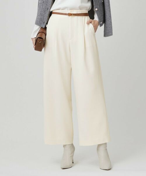 COUP DE CHANCE / クードシャンス パンツ | 【手洗い可/日本製】タックワイドパンツ(オフホワイト(003))
