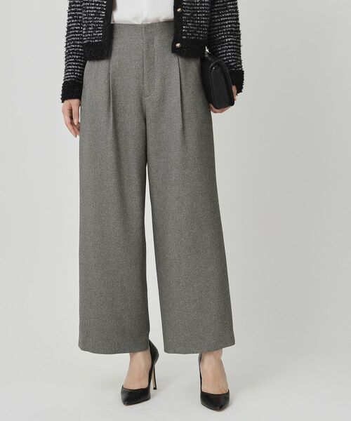 COUP DE CHANCE / クードシャンス パンツ | 【手洗い可/日本製】タックワイドパンツ(グレー(012))