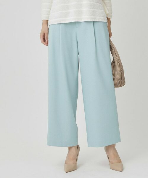 COUP DE CHANCE / クードシャンス パンツ | 【手洗い可/日本製】タックワイドパンツ(ブルー(091))