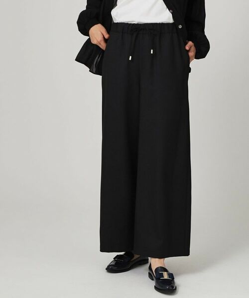 COUP DE CHANCE / クードシャンス パンツ | 【手洗い可/ウエストゴム】ストレートワイドのイージーパンツ(ブラック(019))