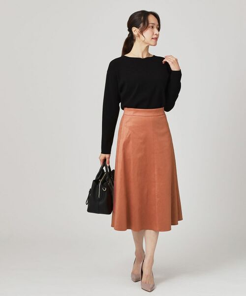 COUP DE CHANCE / クードシャンス スカート | 【手洗い可／日本製／セットアップ可】スェード調素材フレアスカート | 詳細7