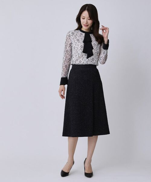 COUP DE CHANCE / クードシャンス スカート | 【手洗い可/日本製/ジャージ素材/セットアップ可】タック入りフレアースカート | 詳細10