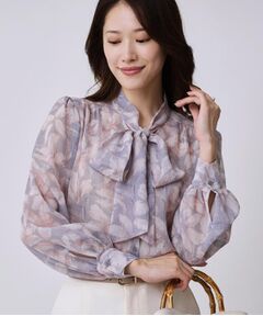 COUP DE CHANCE / クードシャンス シャツ・ブラウス | 【手洗い可／日本製】花柄ボウタイブラウス