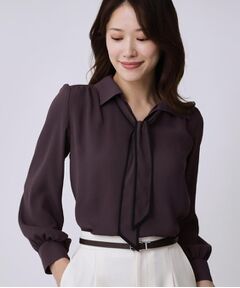 COUP DE CHANCE / クードシャンス シャツ・ブラウス | 【手洗い可／ボウタイ取外し可】配色パイピングボウブラウス