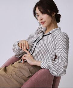 COUP DE CHANCE / クードシャンス シャツ・ブラウス | 【手洗い可／ボウタイ取外し可】配色パイピングボウブラウス