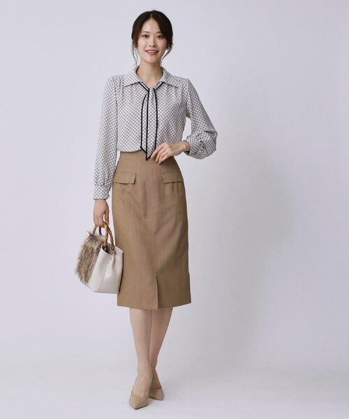 COUP DE CHANCE / クードシャンス シャツ・ブラウス | 【手洗い可/ボウタイ取外し可】配色パイピングボウブラウス | 詳細14