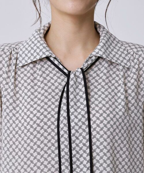 COUP DE CHANCE / クードシャンス シャツ・ブラウス | 【手洗い可/ボウタイ取外し可】配色パイピングボウブラウス | 詳細19