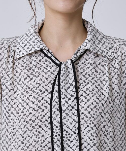 COUP DE CHANCE / クードシャンス シャツ・ブラウス | 【手洗い可/ボウタイ取外し可】配色パイピングボウブラウス | 詳細21