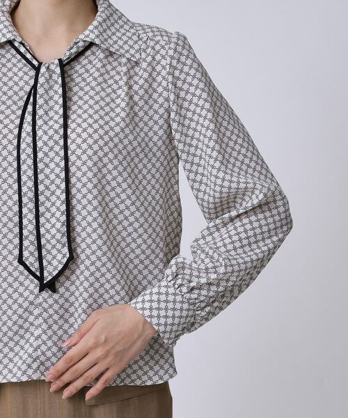 COUP DE CHANCE / クードシャンス シャツ・ブラウス | 【手洗い可/ボウタイ取外し可】配色パイピングボウブラウス | 詳細23