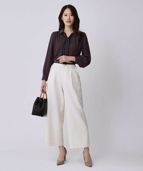 COUP DE CHANCE / クードシャンス シャツ・ブラウス | 【手洗い可/ボウタイ取外し可】配色パイピングボウブラウス | 詳細6