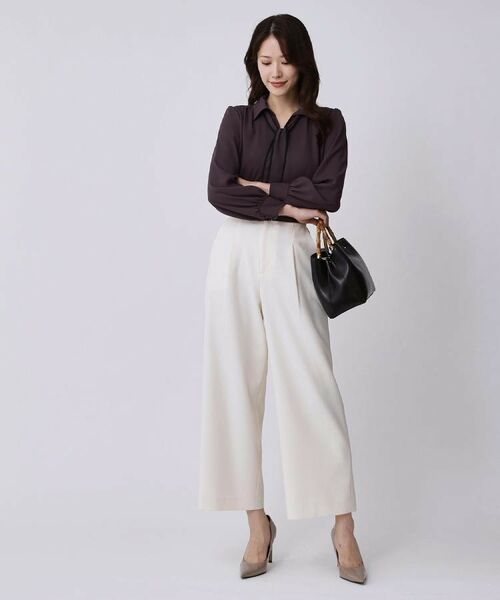 COUP DE CHANCE / クードシャンス シャツ・ブラウス | 【手洗い可/ボウタイ取外し可】配色パイピングボウブラウス | 詳細7