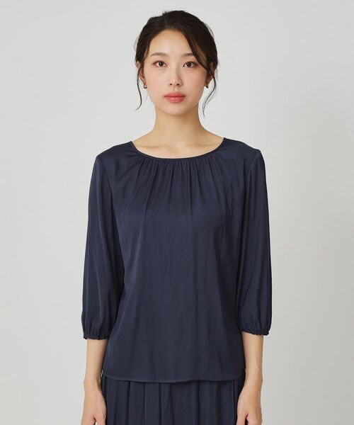 COUP DE CHANCE / クードシャンス シャツ・ブラウス | 【手洗い可／セットアップ可】エアリーなギャザーブラウス | 詳細13