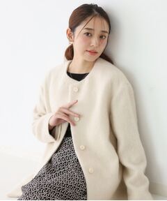 COUP DE CHANCE / クードシャンス その他アウター | 【日本製／モヘヤ混／ヒップ丈】ノーカラーコート