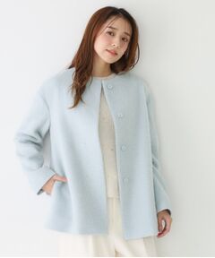 COUP DE CHANCE / クードシャンス その他アウター | 【日本製／モヘヤ混／ヒップ丈】ノーカラーコート