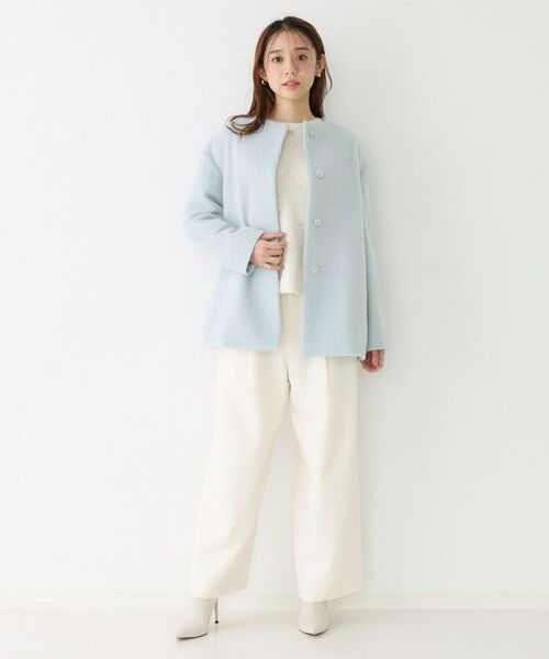 COUP DE CHANCE / クードシャンス その他アウター | 【日本製／モヘヤ混／ヒップ丈】ノーカラーコート | 詳細10