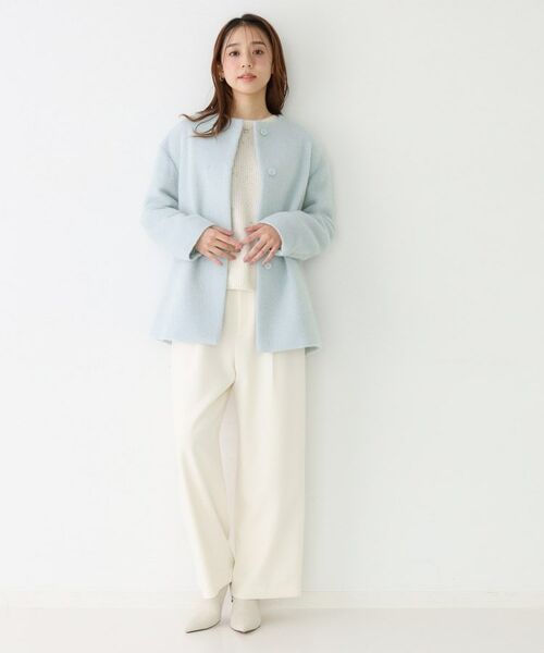 COUP DE CHANCE / クードシャンス その他アウター | 【日本製／モヘヤ混／ヒップ丈】ノーカラーコート | 詳細11