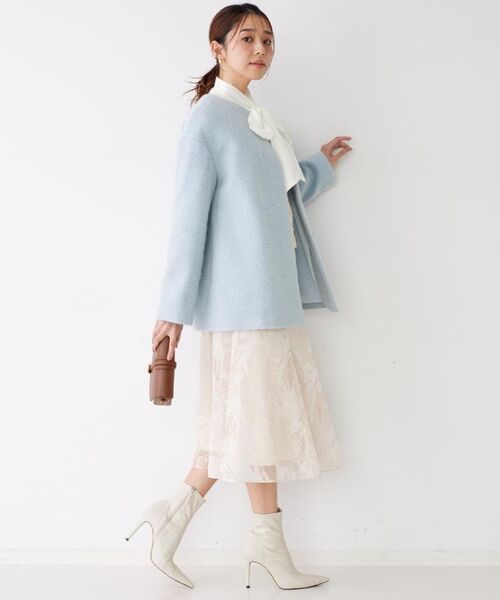 COUP DE CHANCE / クードシャンス その他アウター | 【日本製／モヘヤ混／ヒップ丈】ノーカラーコート | 詳細17