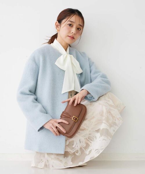 COUP DE CHANCE / クードシャンス その他アウター | 【日本製／モヘヤ混／ヒップ丈】ノーカラーコート | 詳細18