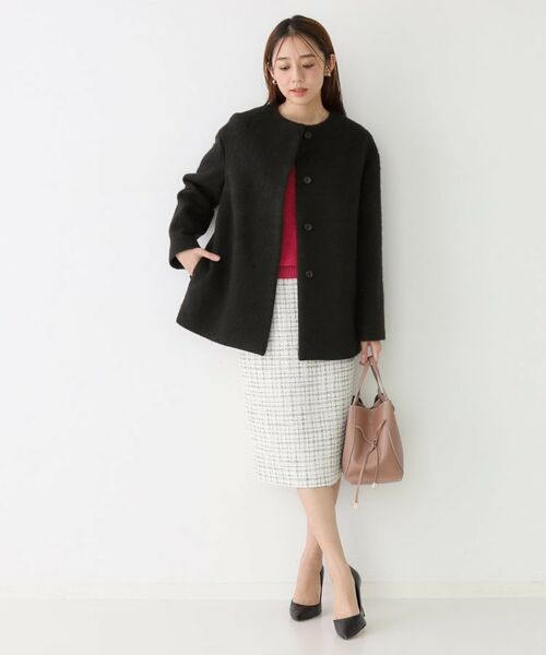 COUP DE CHANCE / クードシャンス その他アウター | 【日本製／モヘヤ混／ヒップ丈】ノーカラーコート | 詳細2