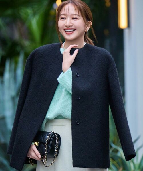 COUP DE CHANCE / クードシャンス その他アウター | 【日本製／モヘヤ混／ヒップ丈】ノーカラーコート | 詳細21