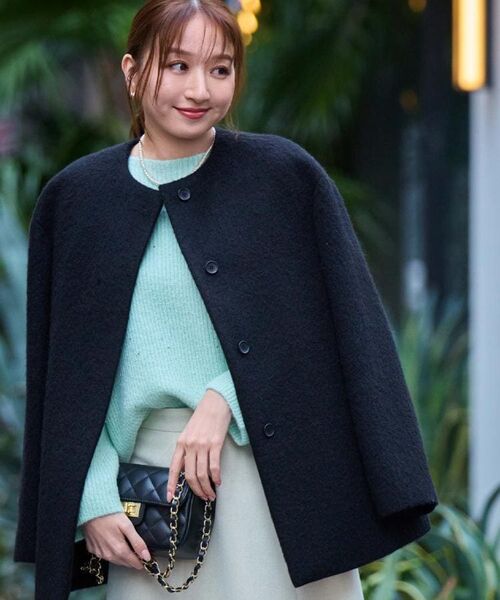 COUP DE CHANCE / クードシャンス その他アウター | 【日本製／モヘヤ混／ヒップ丈】ノーカラーコート | 詳細22