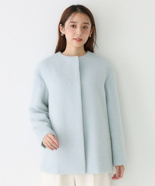 COUP DE CHANCE / クードシャンス その他アウター | 【日本製／モヘヤ混／ヒップ丈】ノーカラーコート | 詳細23