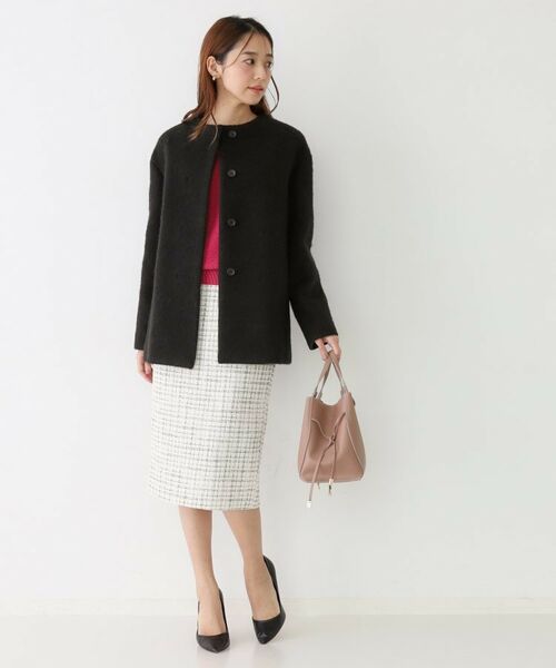 COUP DE CHANCE / クードシャンス その他アウター | 【日本製／モヘヤ混／ヒップ丈】ノーカラーコート | 詳細3