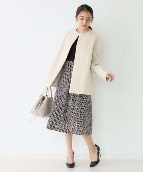 COUP DE CHANCE / クードシャンス その他アウター | 【日本製／モヘヤ混／ヒップ丈】ノーカラーコート | 詳細7