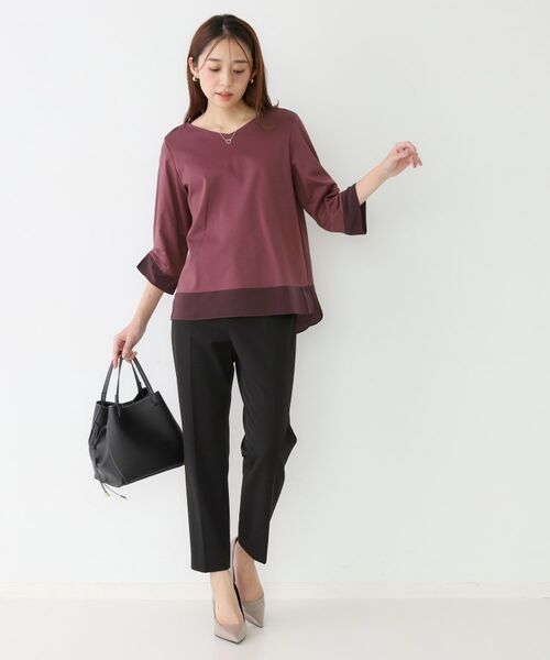 COUP DE CHANCE / クードシャンス カットソー | 【手洗い可／日本製】異素材ドッキングのカットソー | 詳細1