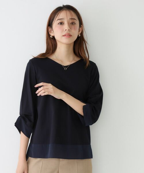 COUP DE CHANCE / クードシャンス カットソー | 【手洗い可／日本製】異素材ドッキングのカットソー | 詳細4