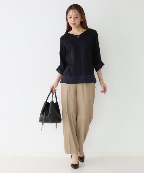 COUP DE CHANCE / クードシャンス カットソー | 【手洗い可／日本製】異素材ドッキングのカットソー | 詳細5