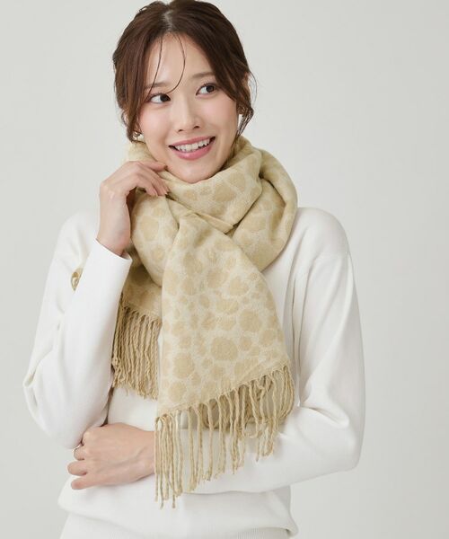 COUP DE CHANCE / クードシャンス マフラー・ショール・スヌード・ストール | レオパード柄ストール／フリンジストール | 詳細4