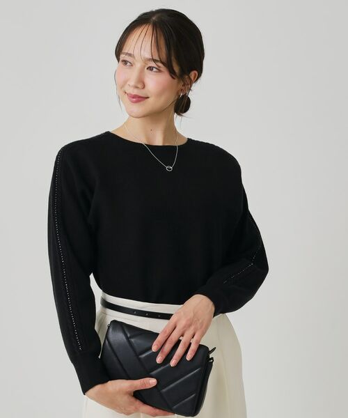 COUP DE CHANCE / クードシャンス ニット・セーター | 【手洗い可】ケーブルとビーズの袖デザインニットトップス | 詳細11