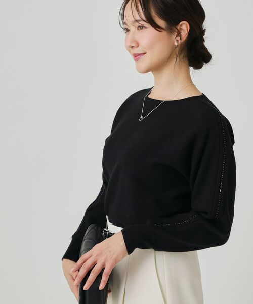 COUP DE CHANCE / クードシャンス ニット・セーター | 【手洗い可】ケーブルとビーズの袖デザインニットトップス | 詳細12