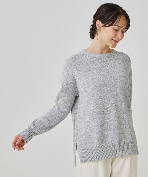 COUP DE CHANCE / クードシャンス ニット・セーター | 【手洗い可/日本製】ヒップ丈ニットトップス(ライトグレー(011))