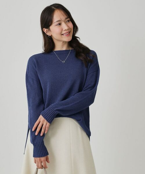 COUP DE CHANCE / クードシャンス ニット・セーター | 【手洗い可/日本製】ヒップ丈ニットトップス(ブルー(092))