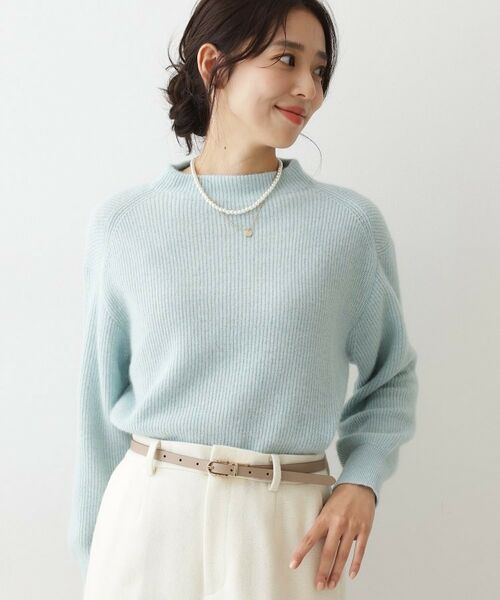 COUP DE CHANCE/クードシャンス 【ヘアリー感/軽い】モックネックのニットトップス ミントグリーン(021) 34(SS) COUP DE CHANCE/クードシャンス 【ヘアリー感/軽い】モックネックのニットトップス ミントグリーン(021) 34(SS)