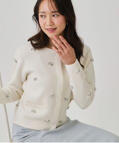 COUP DE CHANCE / クードシャンス カーディガン・ボレロ | 【手洗い可】ビジュー付カーディガン