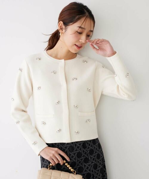 COUP DE CHANCE / クードシャンス カーディガン・ボレロ | 【手洗い可】ビジュー付カーディガン | 詳細16