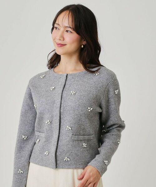 COUP DE CHANCE / クードシャンス カーディガン・ボレロ | 【手洗い可】ビジュー付カーディガン | 詳細5