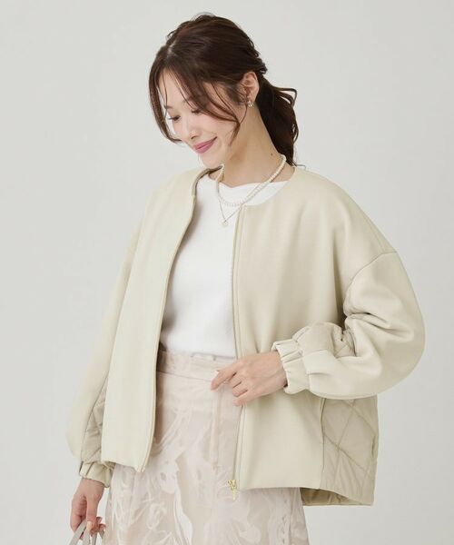 COUP DE CHANCE / クードシャンス レザーブルゾン・ジャケット | 【中綿キルティング】異素材ドッキングのブルゾン | 詳細5