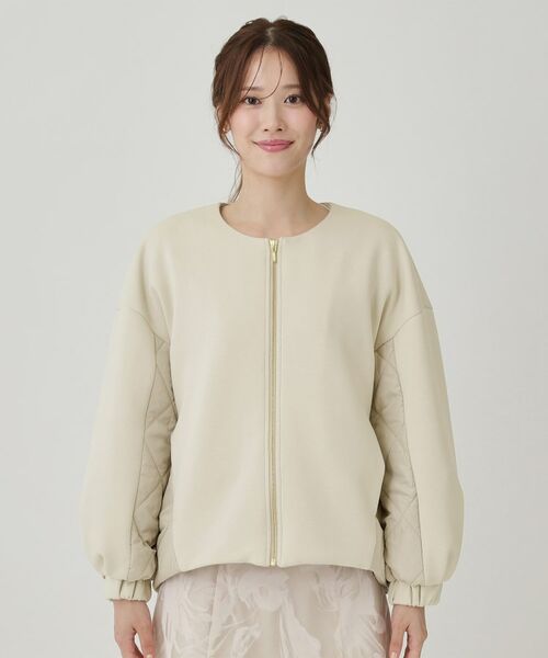 COUP DE CHANCE / クードシャンス レザーブルゾン・ジャケット | 【中綿キルティング】異素材ドッキングのブルゾン | 詳細9