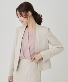 COUP DE CHANCE / クードシャンス ノーカラージャケット | 【日本製／セットアップ可】ジャージ素材のカラーレスジャケット