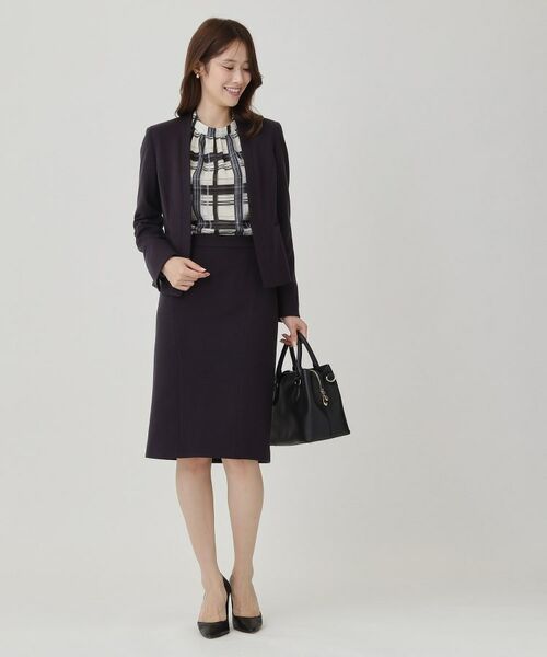 COUP DE CHANCE / クードシャンス ノーカラージャケット | 【日本製/セットアップ可】ジャージ素材のカラーレスジャケット | 詳細11