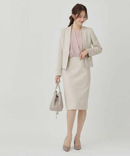 COUP DE CHANCE / クードシャンス ノーカラージャケット | 【日本製/セットアップ可】ジャージ素材のカラーレスジャケット | 詳細2