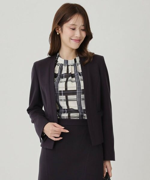 COUP DE CHANCE / クードシャンス ノーカラージャケット | 【日本製/セットアップ可】ジャージ素材のカラーレスジャケット | 詳細9