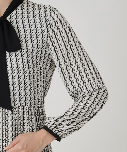 COUP DE CHANCE / クードシャンス ミニ丈・ひざ丈ワンピース | 【ボウ取外し可】幾何柄プリーツワンピース | 詳細16